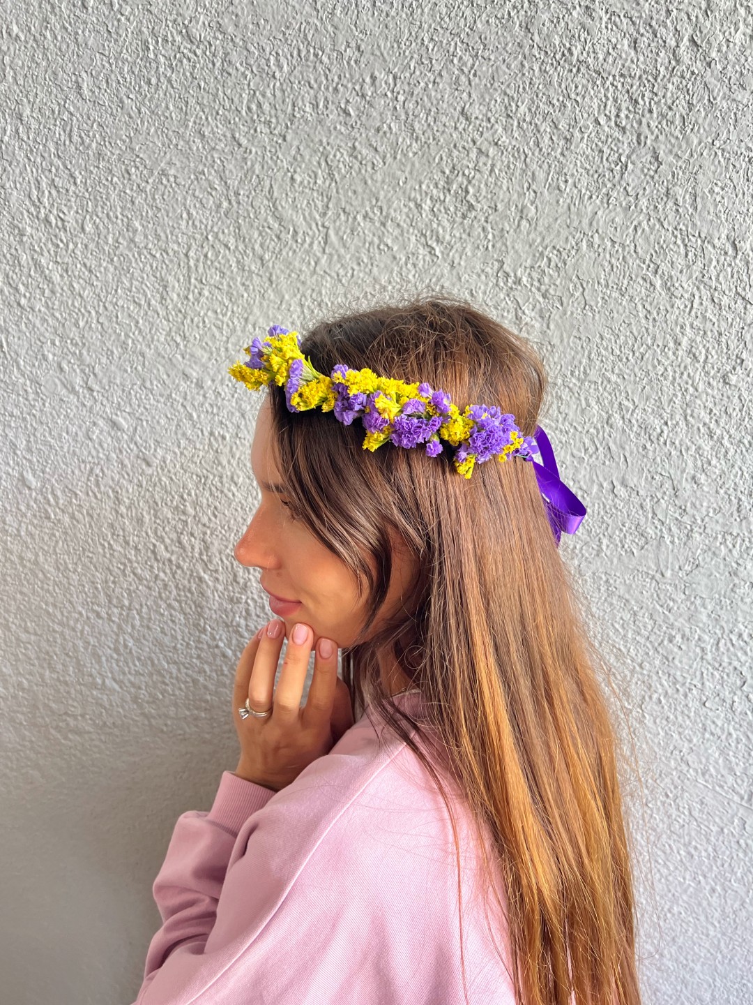 Purple and Yellow Flower Crown