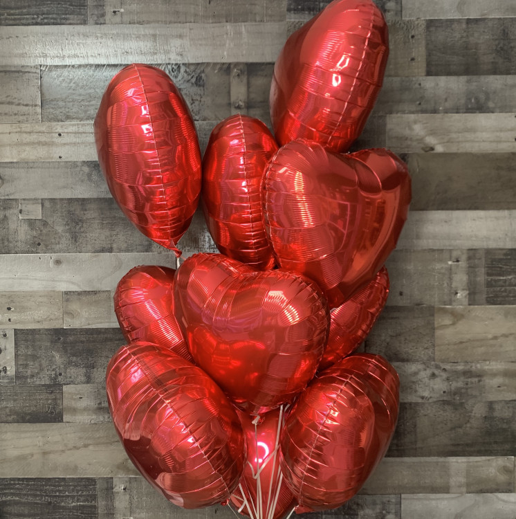 Red Hearts Balloon Bouquet