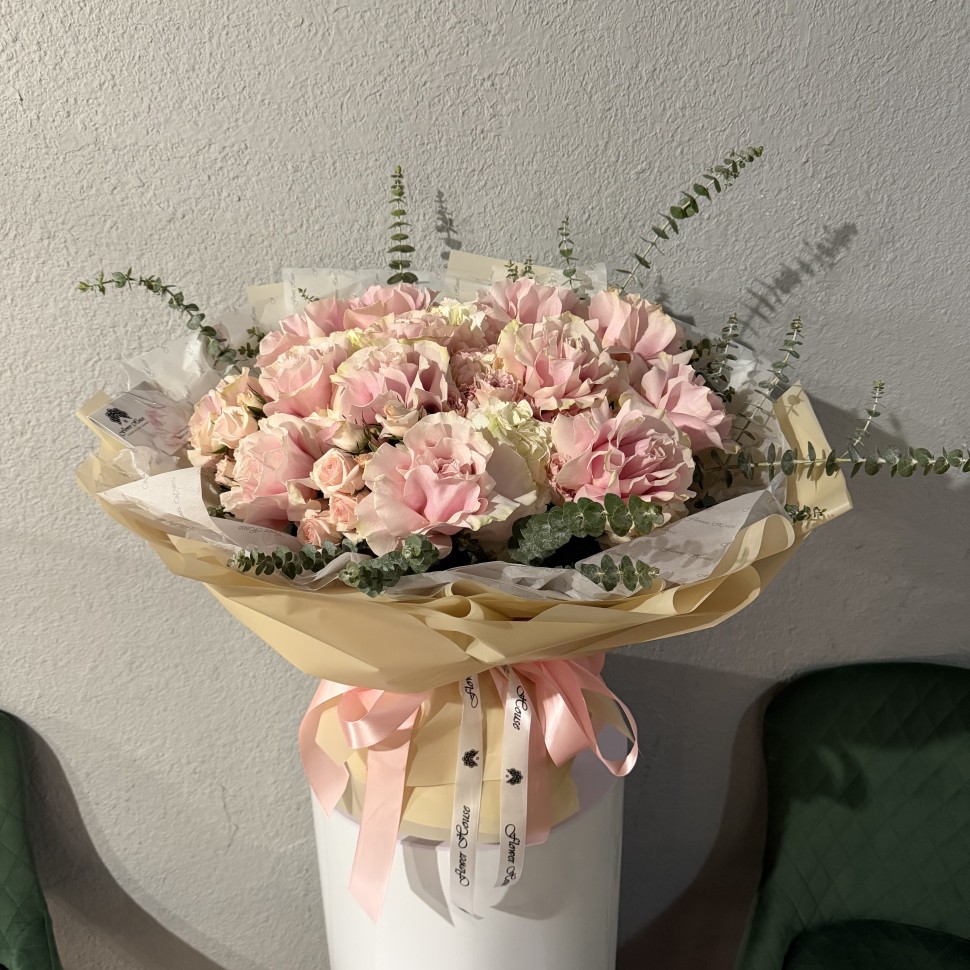 Blush Garden Bouquet – Opened Roses, Hydrangeas & Garden Spray