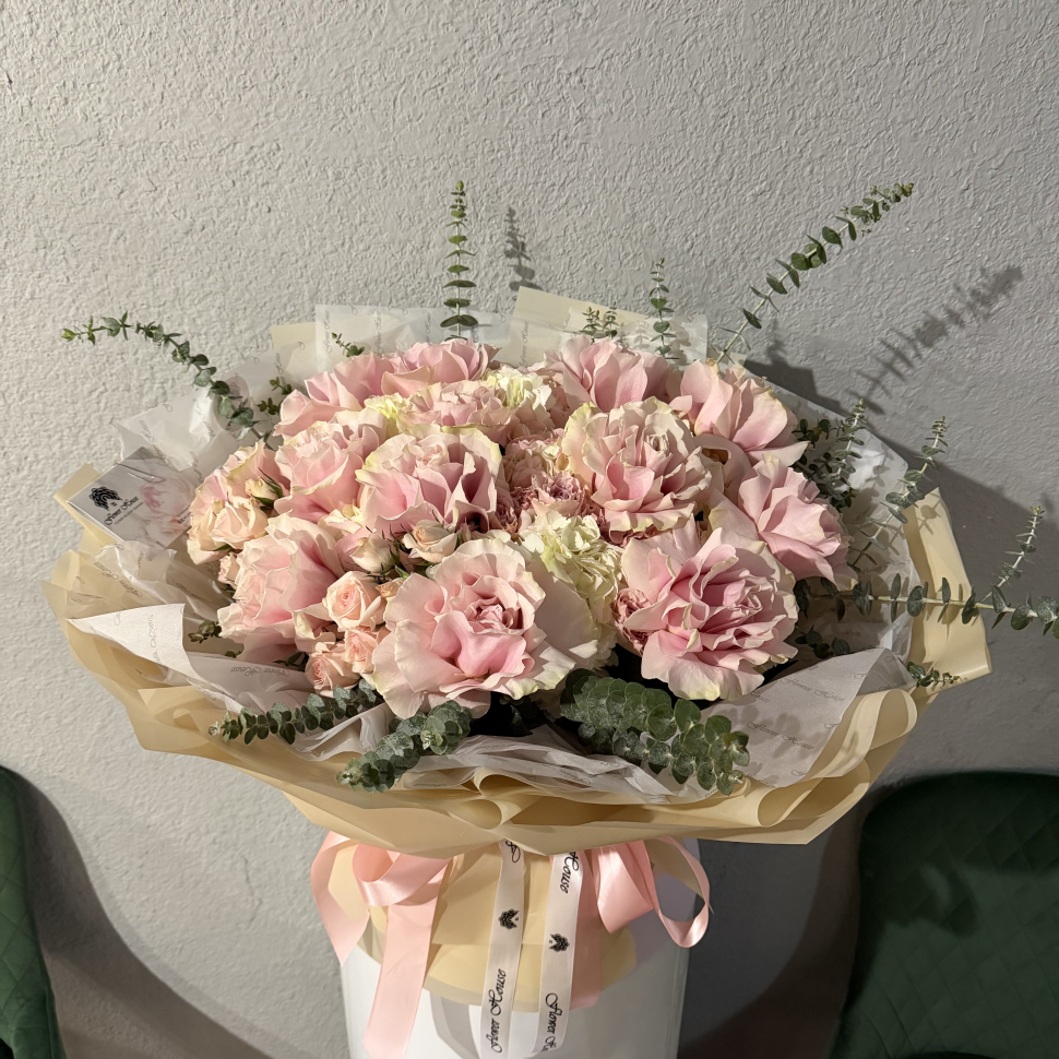 Blush Garden Bouquet – Opened Roses, Hydrangeas & Garden Spray