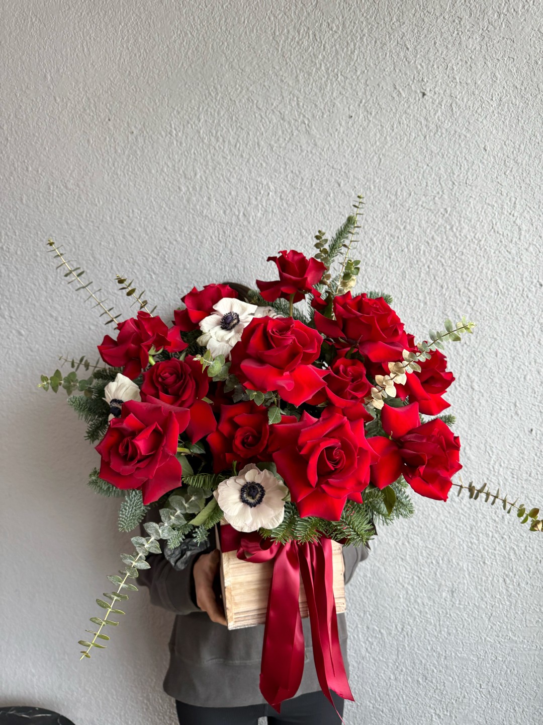 Christmas Red Fresh Flower Box-Large