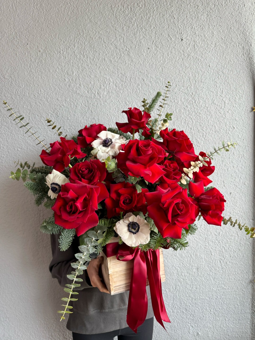 Christmas Red Fresh Flower Box-Large