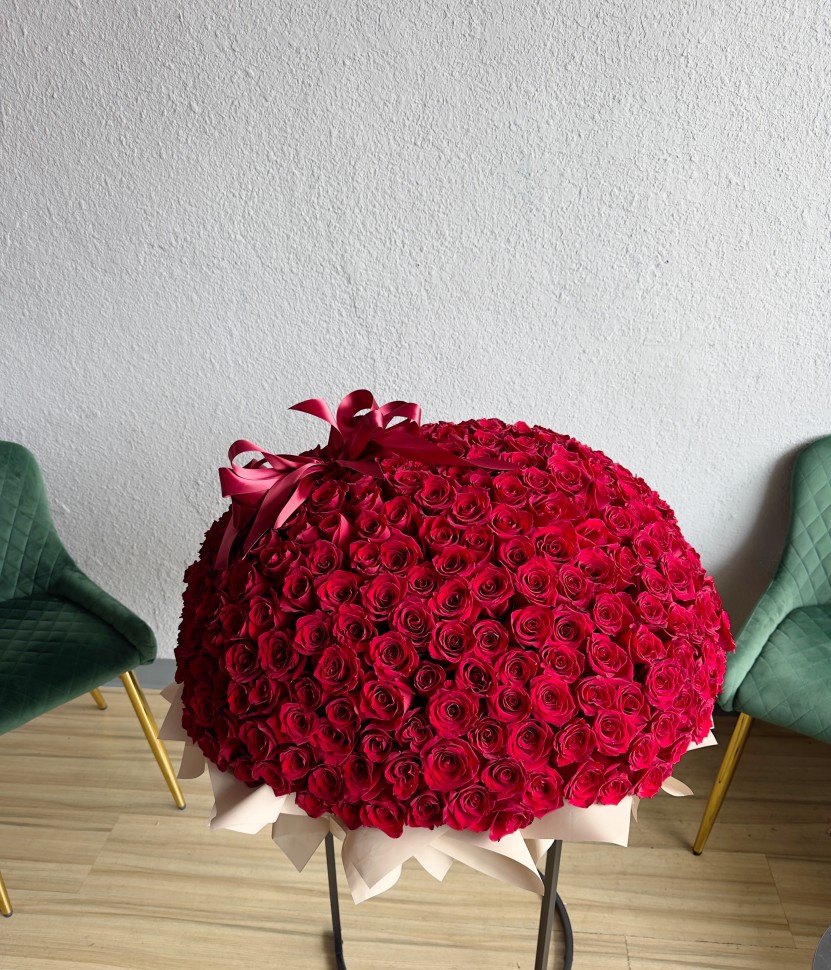 300 Red Roses Flower Basket