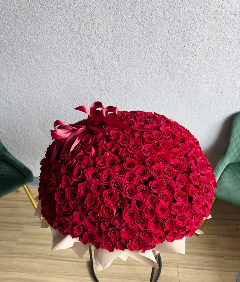 300 Red Roses Flower Basket