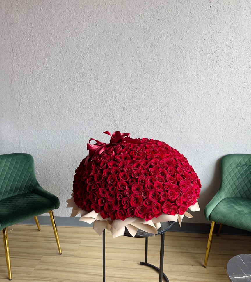 300 Red Roses Flower Basket