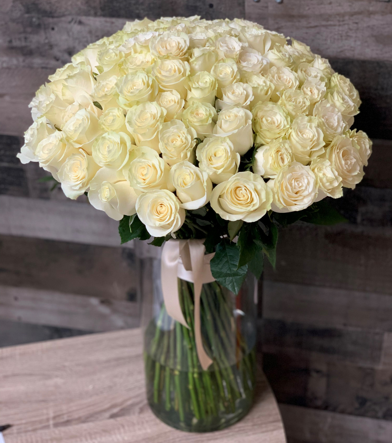 White Rose Bouquet 50/75/100/150 Roses