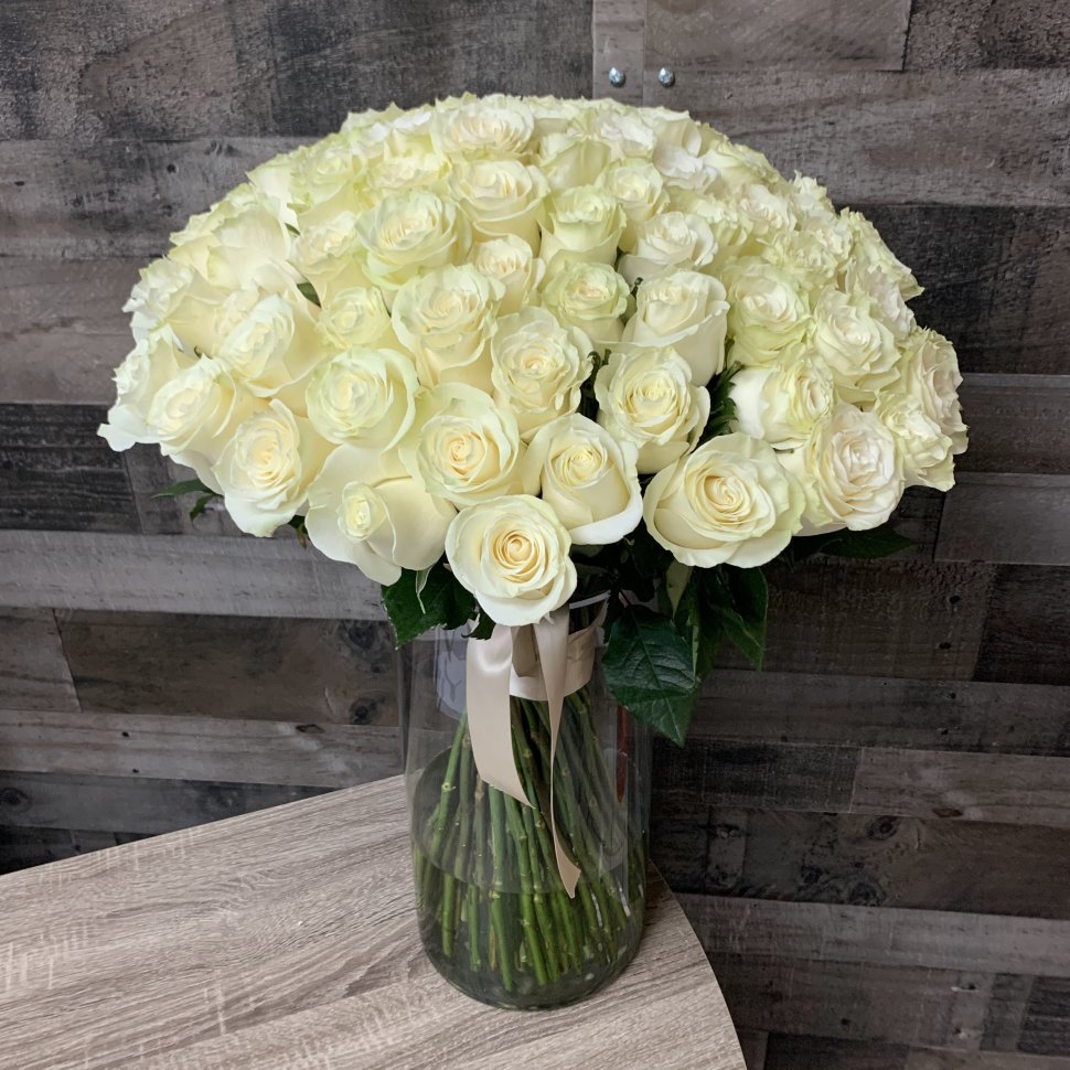 White Rose Bouquet 50/75/100/150 Roses