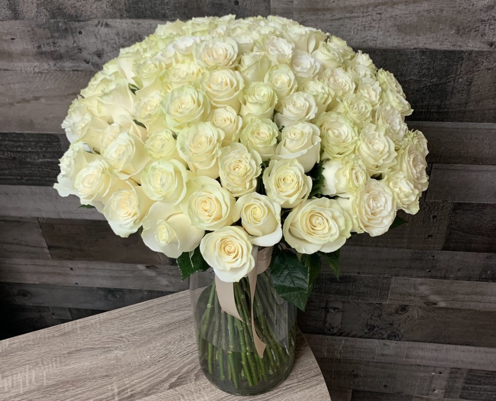 White Rose Bouquet 50/75/100/150 Roses
