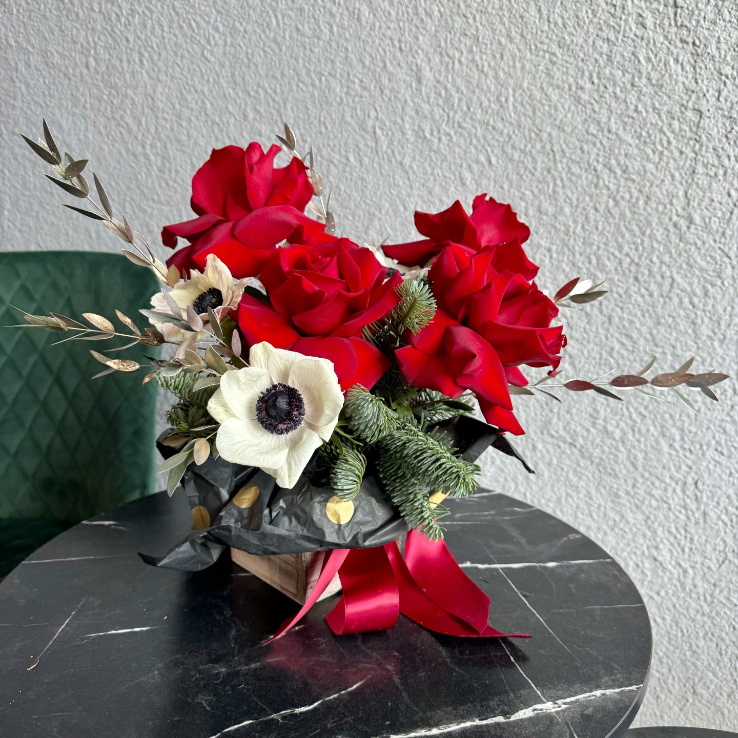 Christmas Red Fresh Flower Box-Small