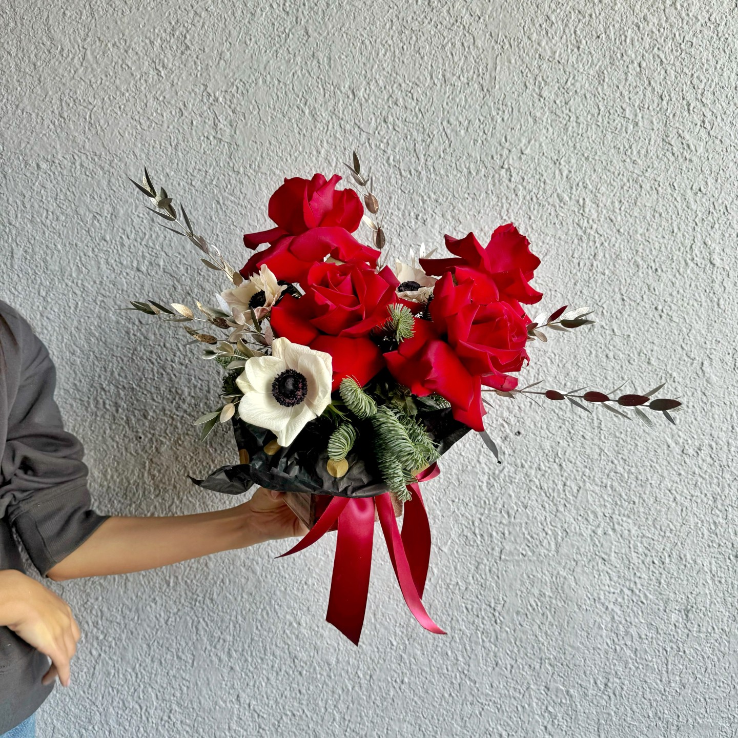 Christmas Red Fresh Flower Box-Small