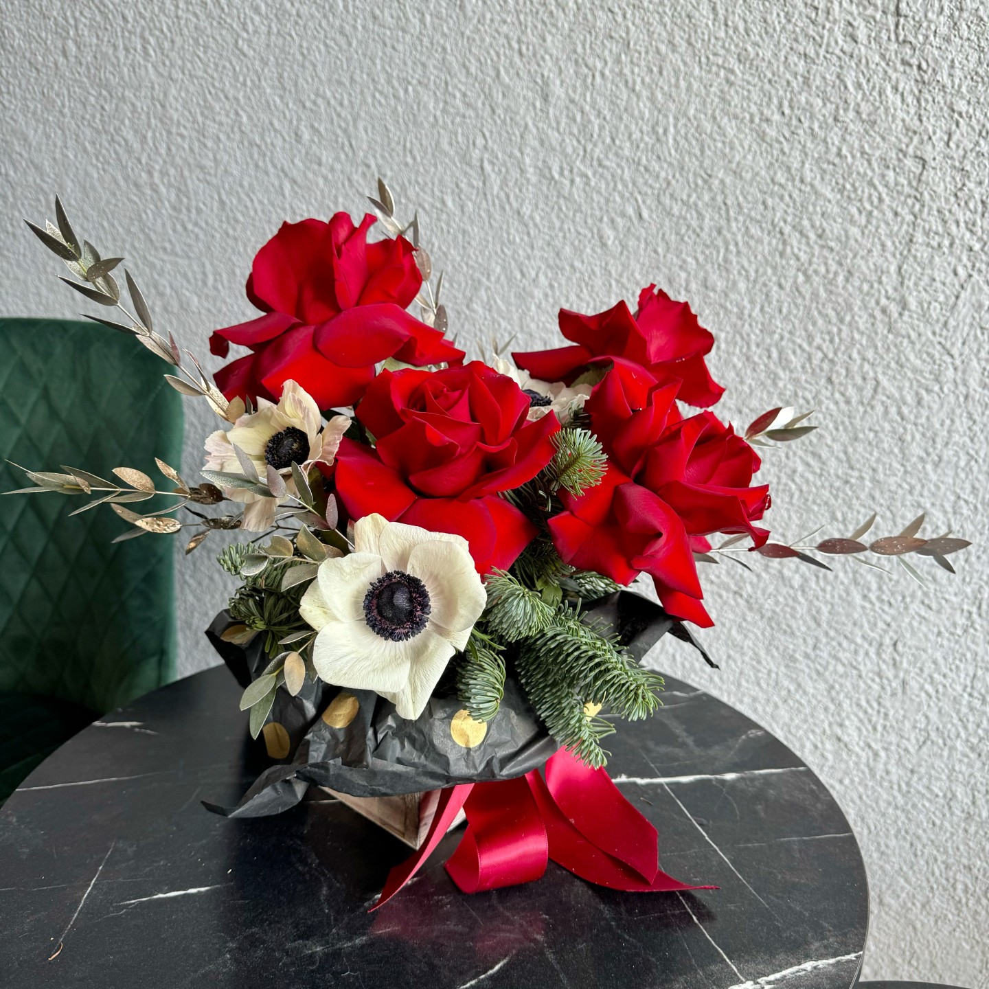 Christmas Red Fresh Flower Box-Small