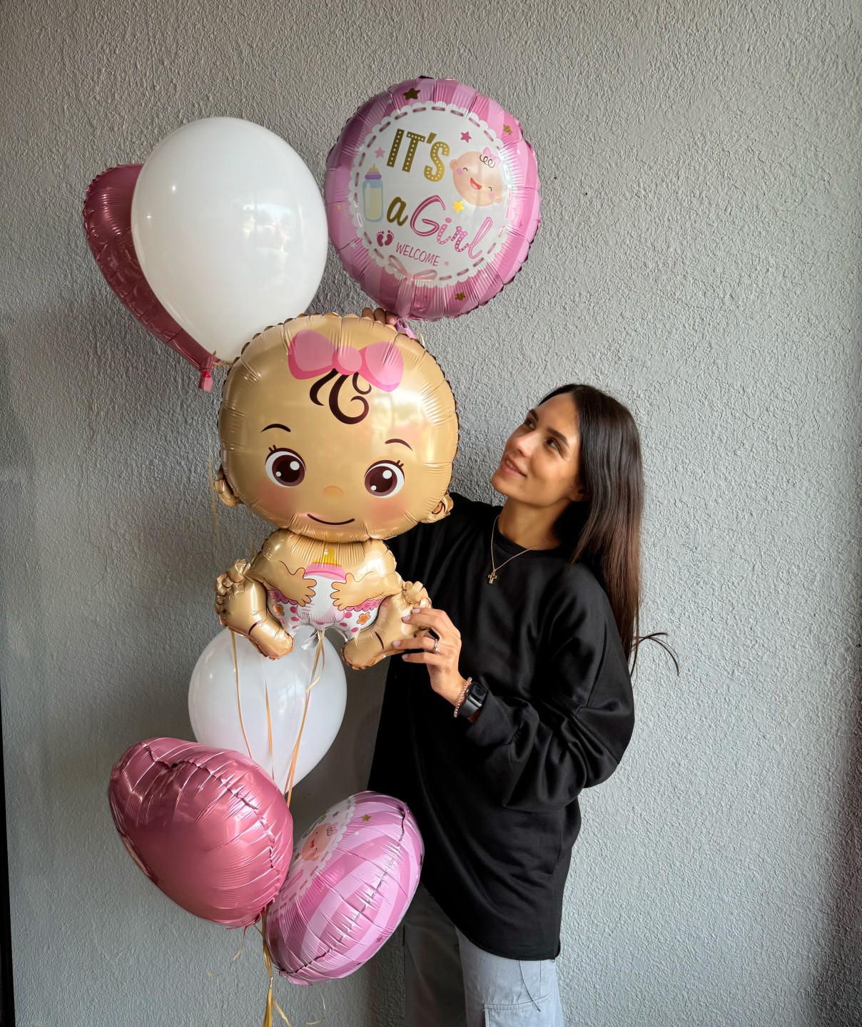 New Baby Girl Balloon Bouquet New Baby Girl Balloon Bouquet
