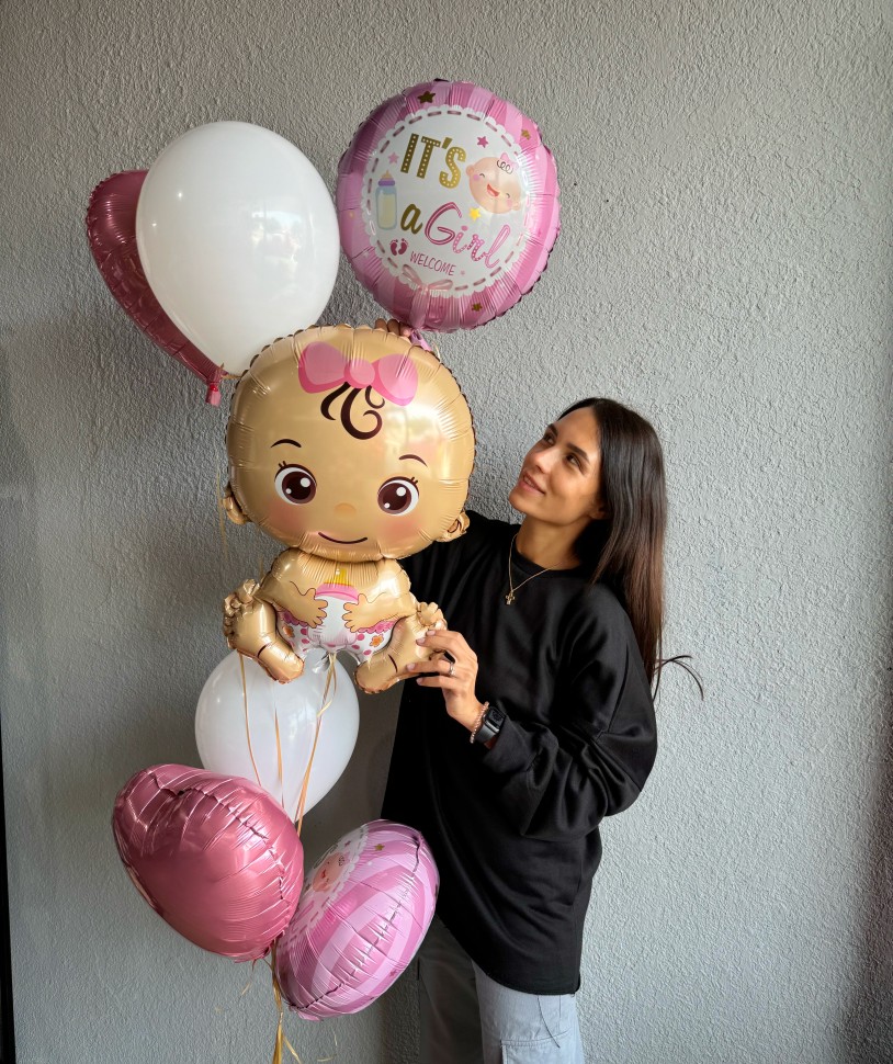 New Baby Girl Balloon Bouquet