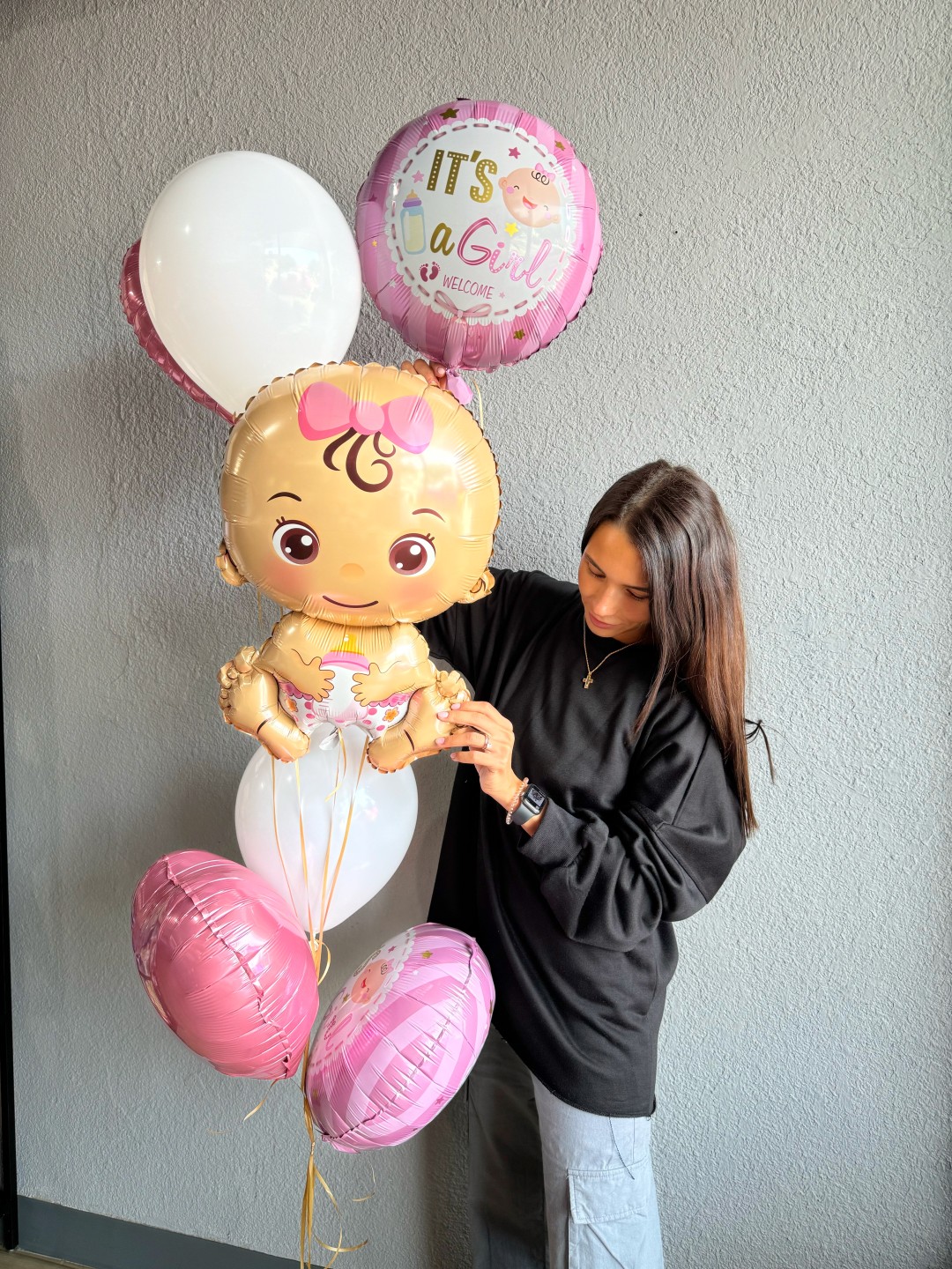 New Baby Girl Balloon Bouquet New Baby Girl Balloon Bouquet