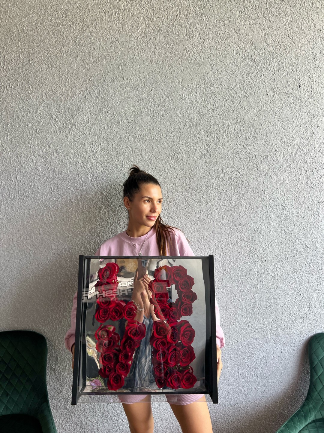 Love Black Box With Fresh Red Roses