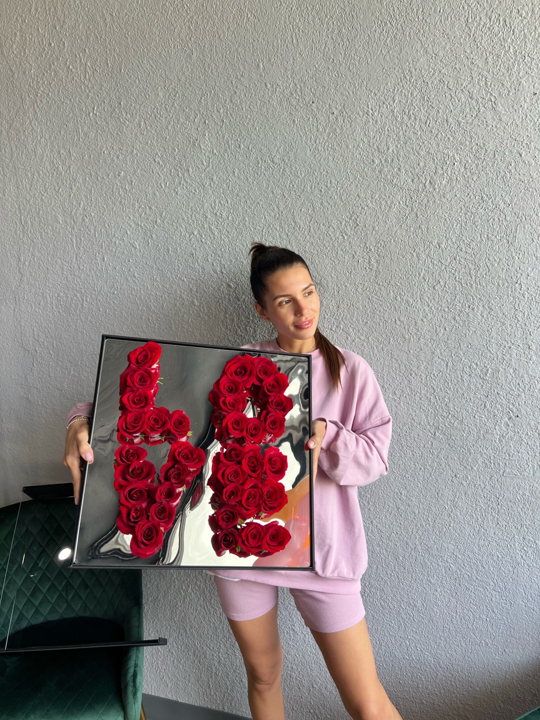 Love Black Box With Fresh Red Roses