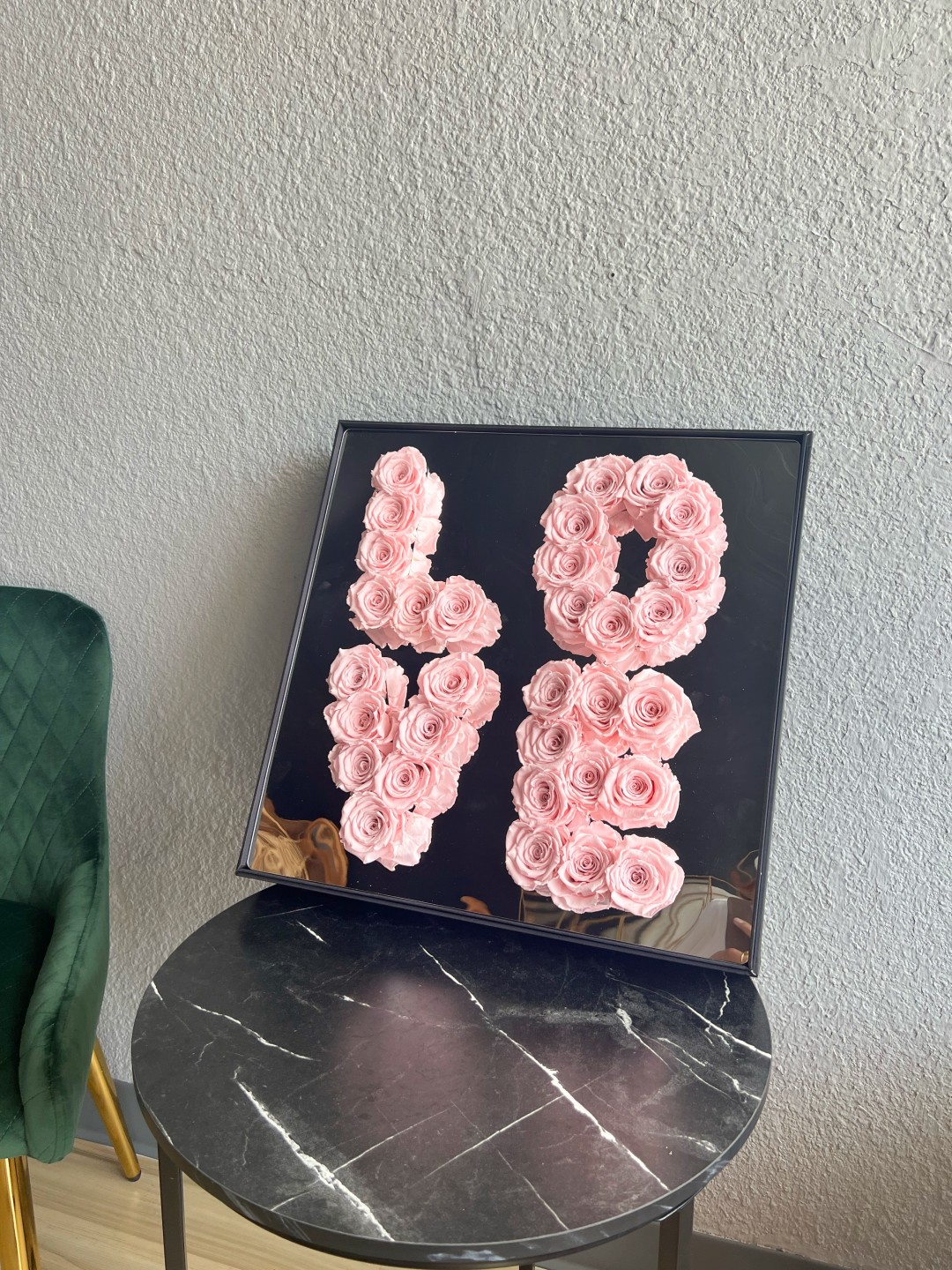 Love Pink Box With Preserved Pink Roses