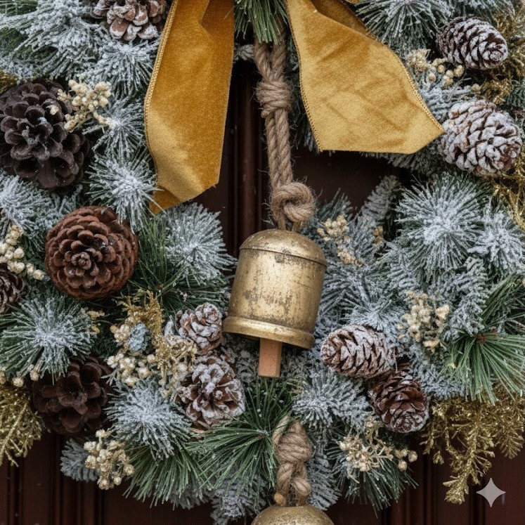 Christmas wreath with preserved flowers Christmas wreath with preserved flowers