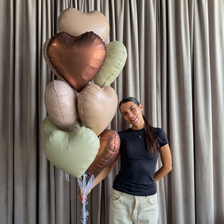 Sage & Mocha Heart Balloon Bouquet Sage & Mocha Heart Balloon Bouquet