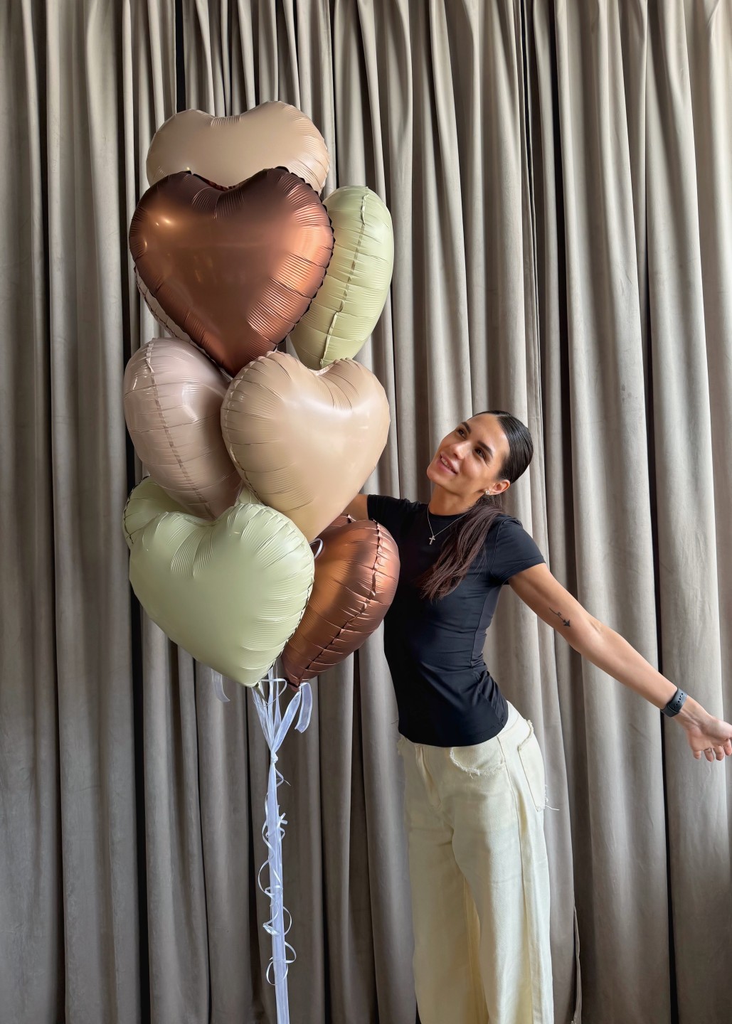 Sage & Mocha Heart Balloon Bouquet Sage & Mocha Heart Balloon Bouquet