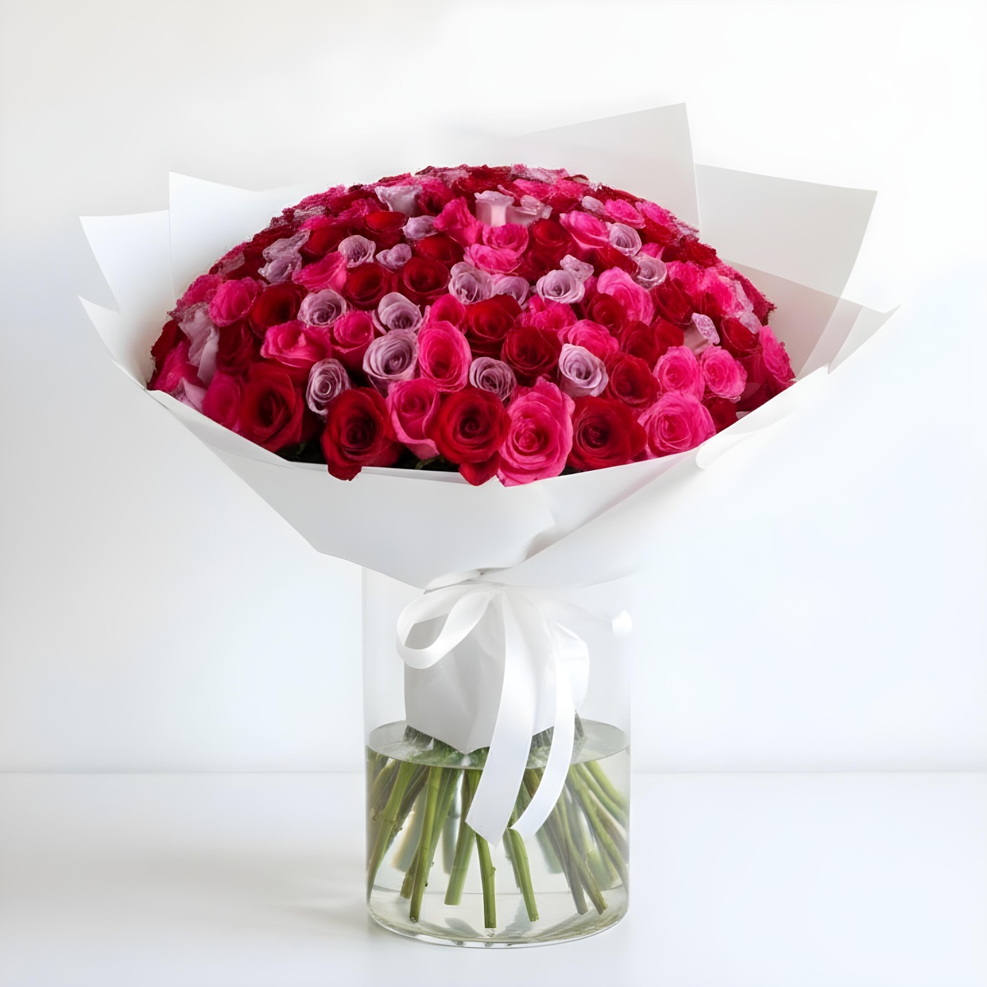 150 Assorted Pinky Roses Hand Tied Flower Bouquet 150 Assorted Pinky Roses Hand Tied Flower Bouquet