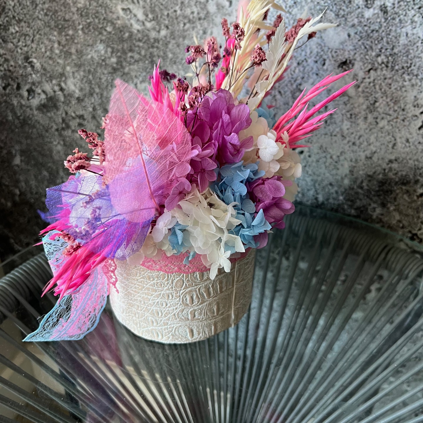 MIA Collection Bright Pink Preserved peony box