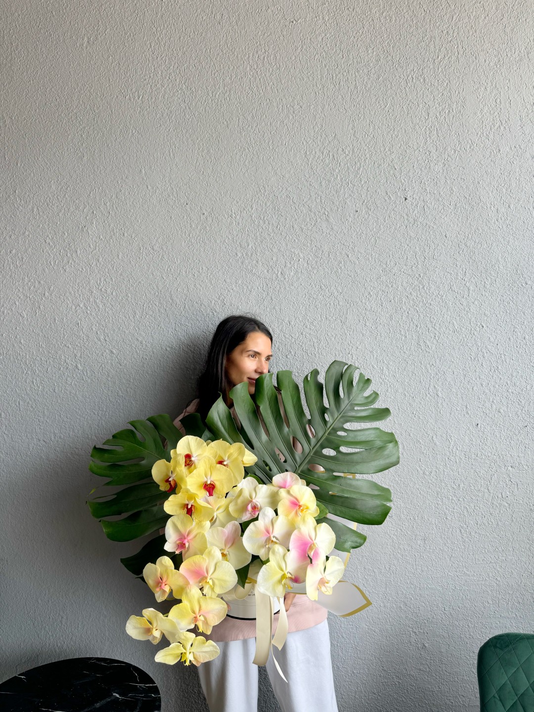 Yellow Orchid Love Flower Box