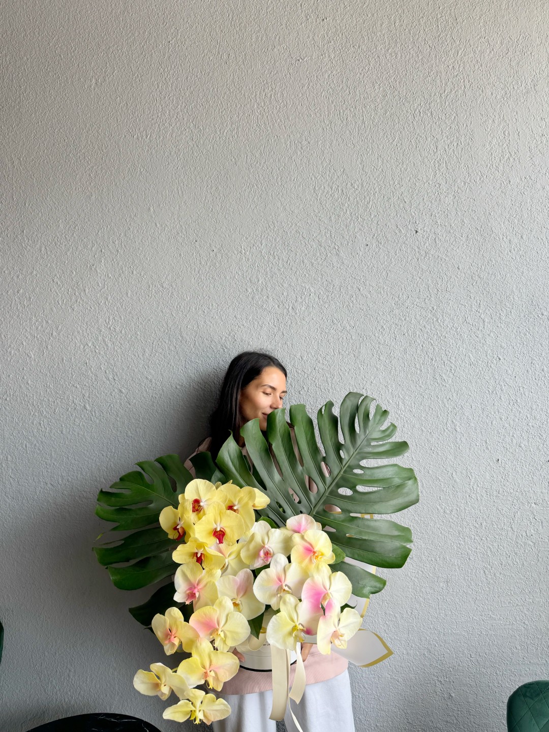 Yellow Orchid Love Flower Box