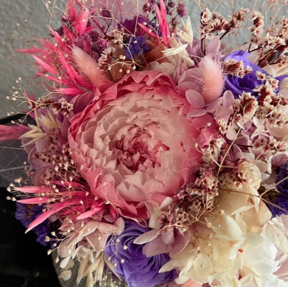 MIA Collection Bright Peonies in Silver box