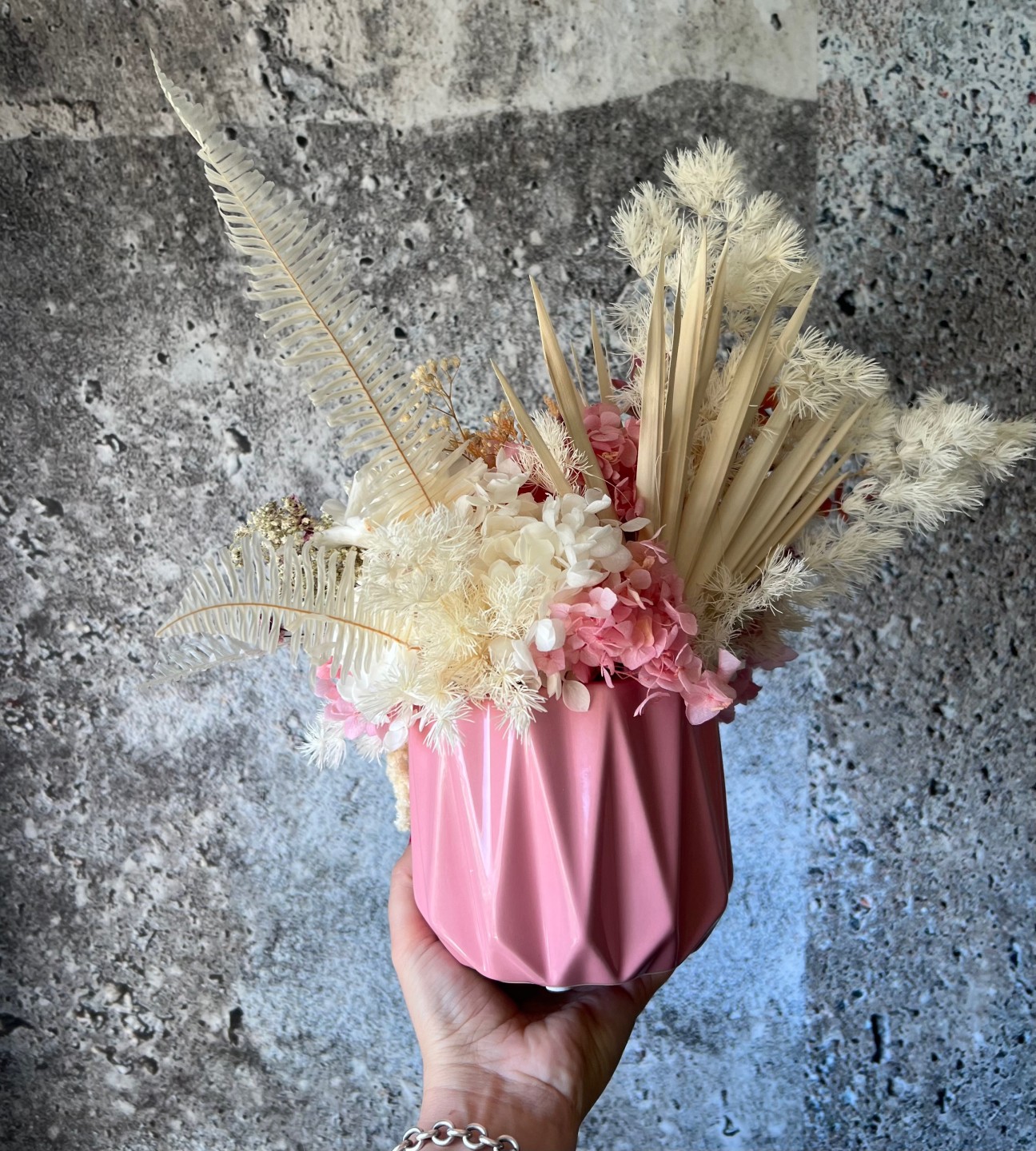 MICHELLE Collection Preserved Peony Pink Vase