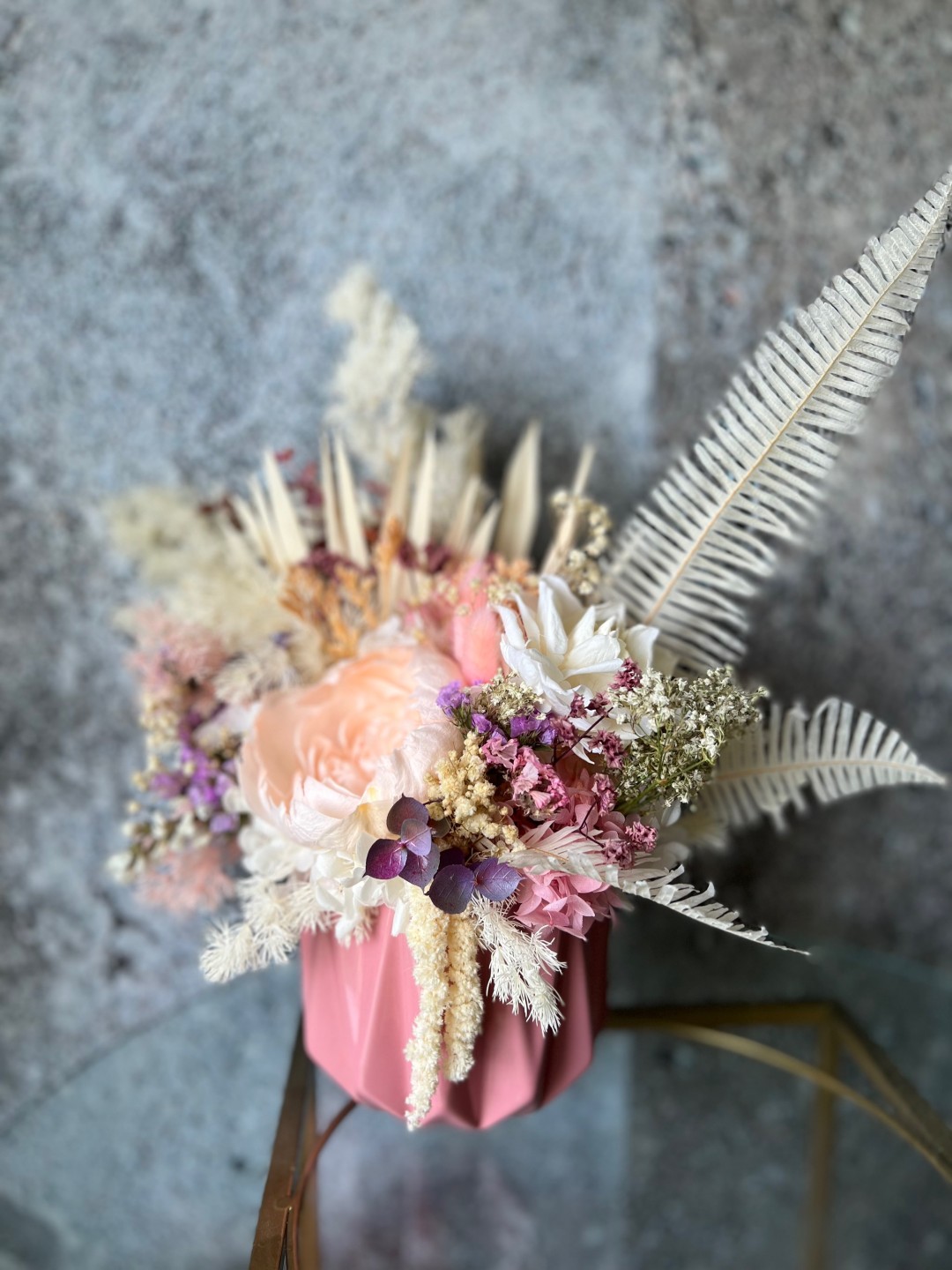 MICHELLE Collection Preserved Peony Pink Vase