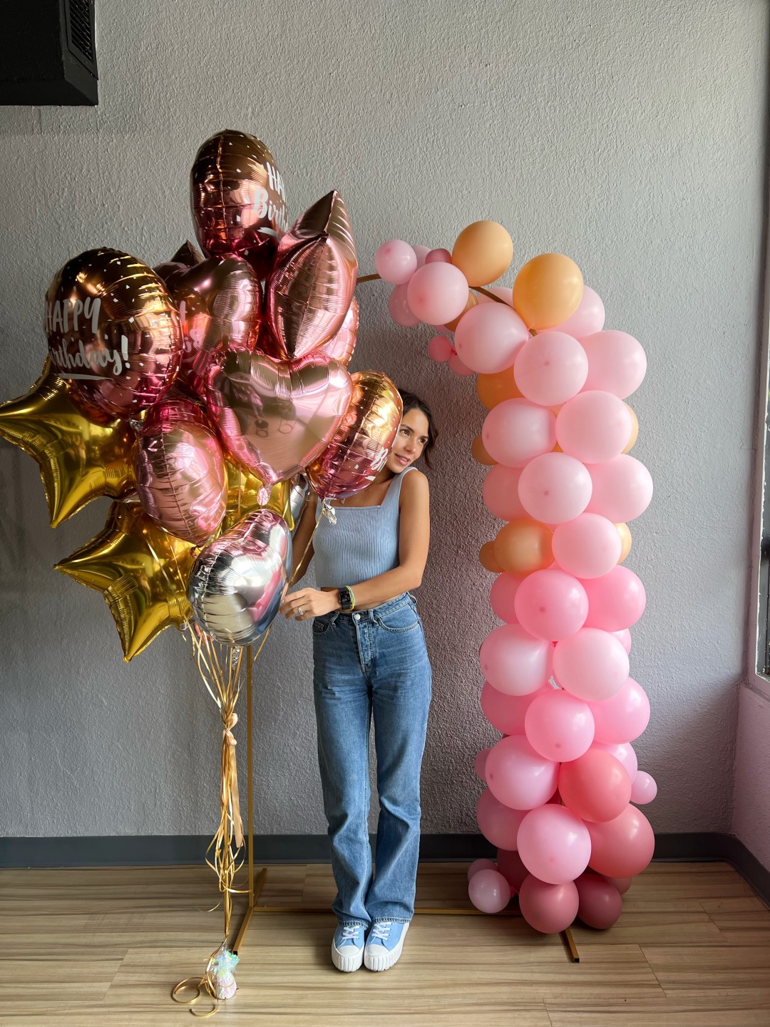 "Happy birthday " Rose Gold Balloon Bouquet