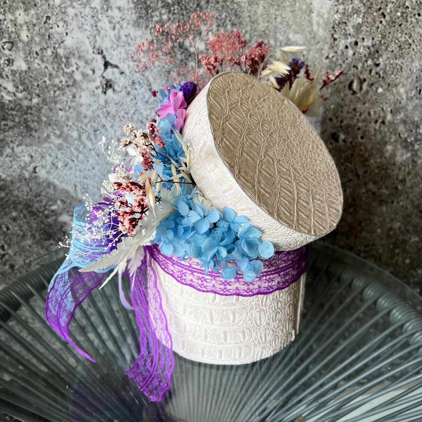 MIA Collection bright Preserved Peonies white box