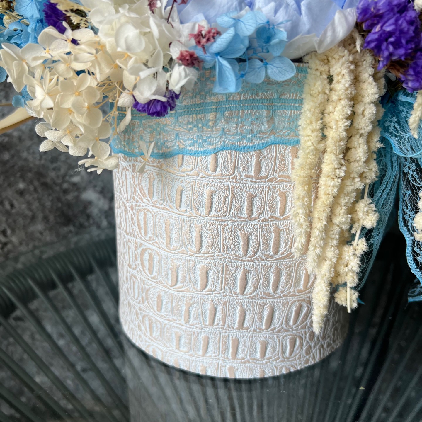 AVA Collection Blue Preserved Peony Box