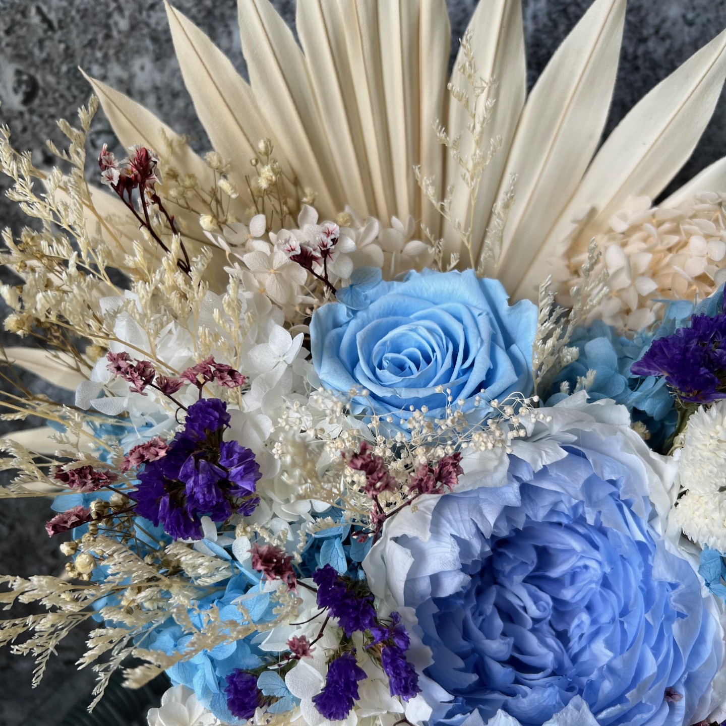 AVA Collection Blue Preserved Peony Box