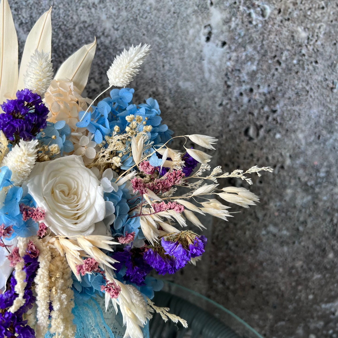 AVA Collection Blue Preserved Peony Box