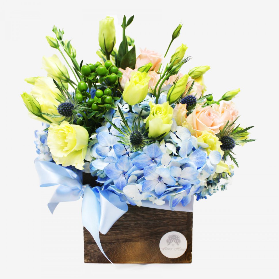 Pacific Flower Bouquet Wood Box