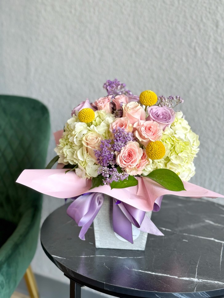 Fleur Flower Bouquet Wood Box