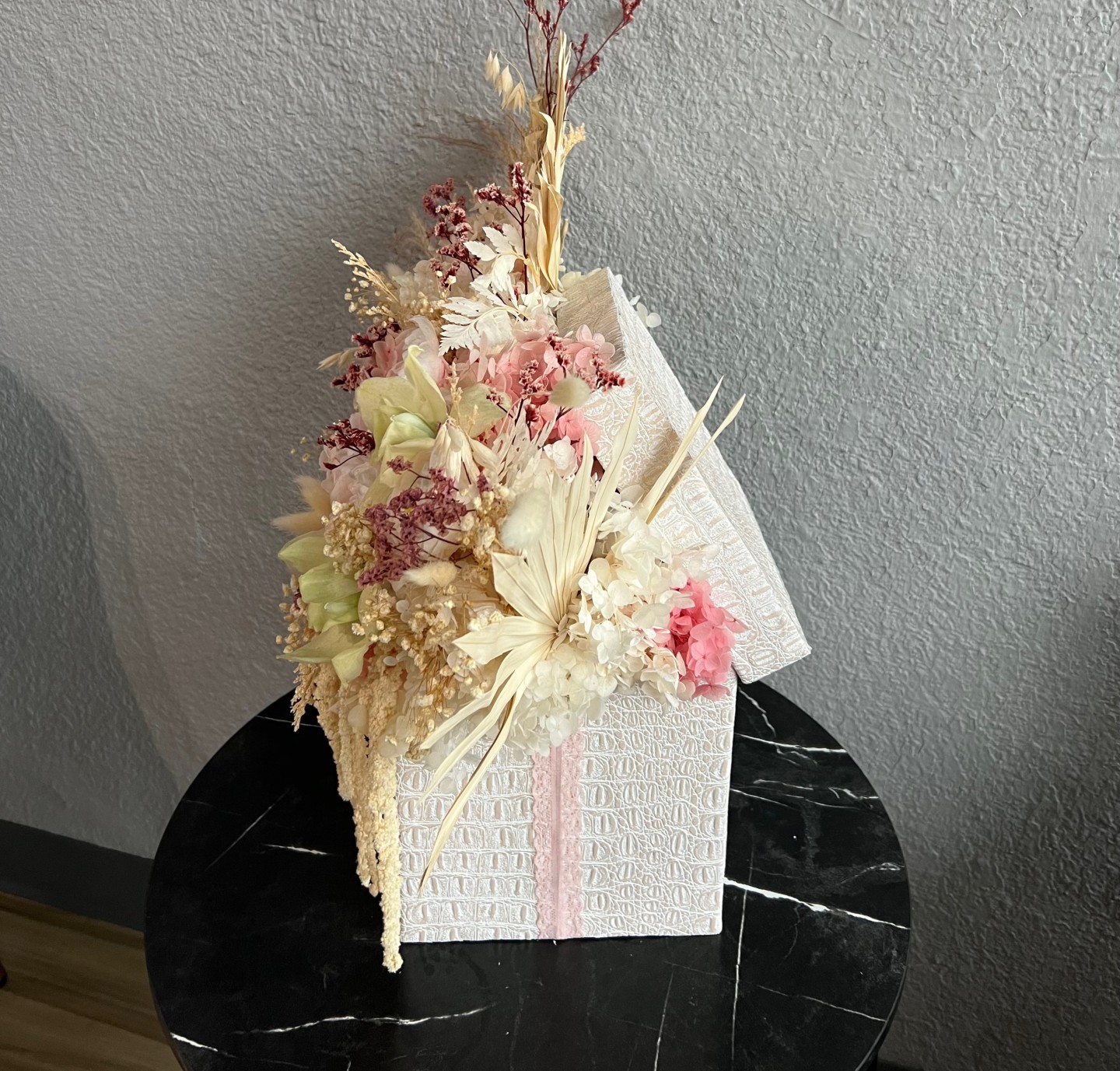 JENNIFER Collection Large Preserved Peonies Box with Orchids