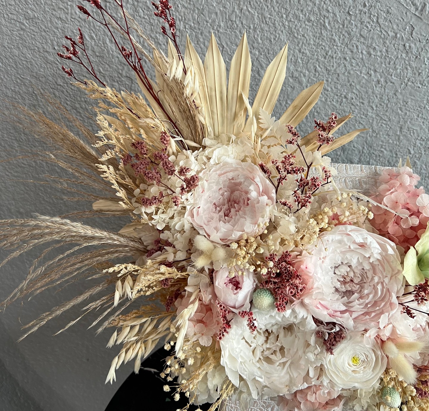 JENNIFER Collection Large Preserved Peonies Box with Orchids