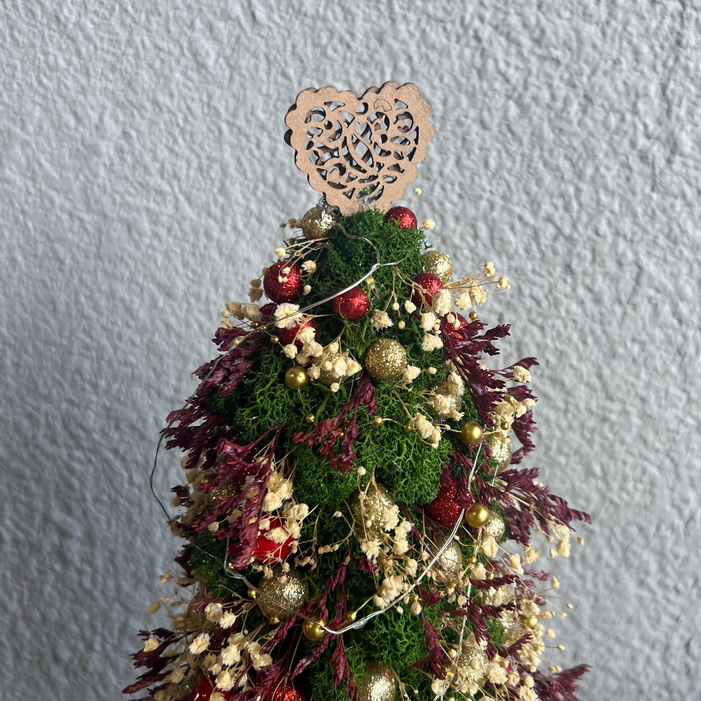 Christmas Tree with moss and red berries Christmas Tree with moss and red berries