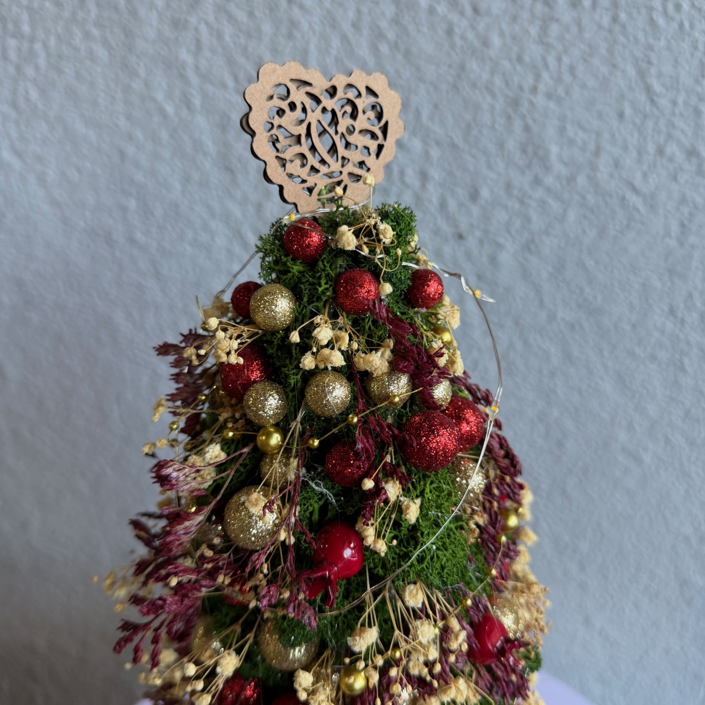 Christmas Tree with moss and red berries Christmas Tree with moss and red berries