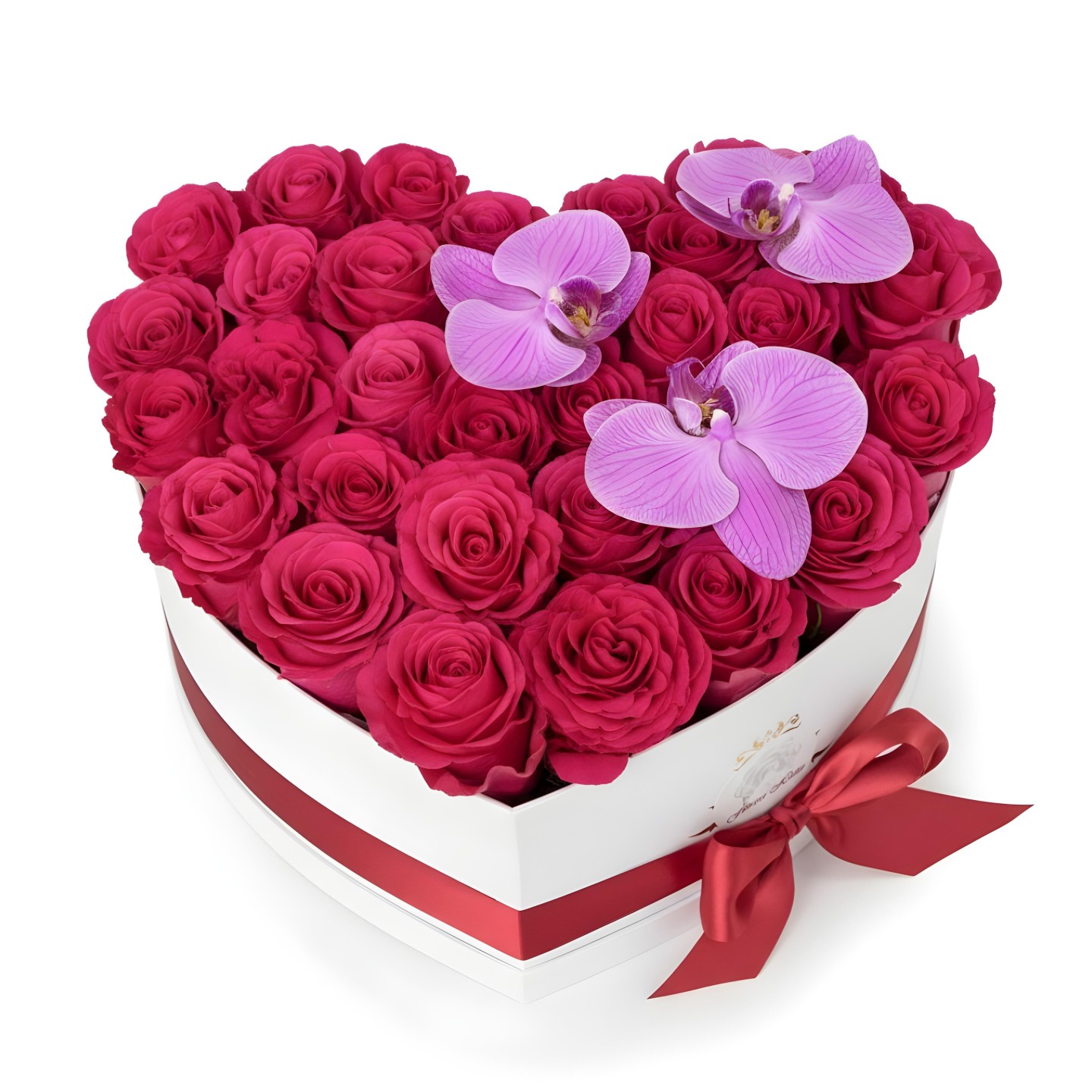 Hot Love River Flower Box (Roses, Phalaenopsis Orchids)