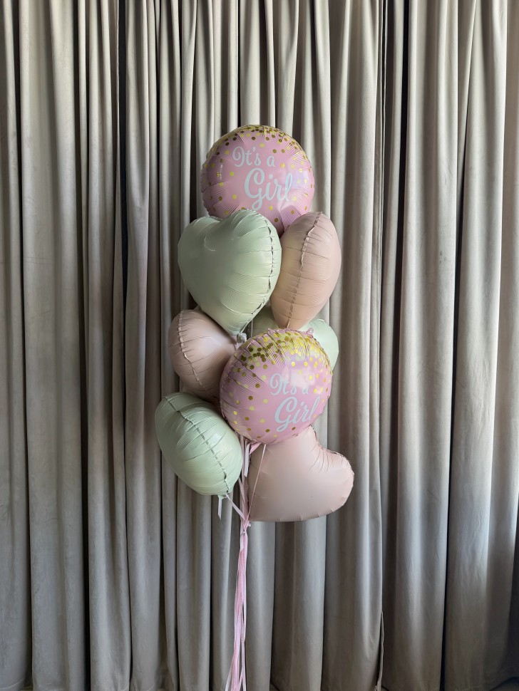 " Welcome Baby Girl " Balloon Bouquet