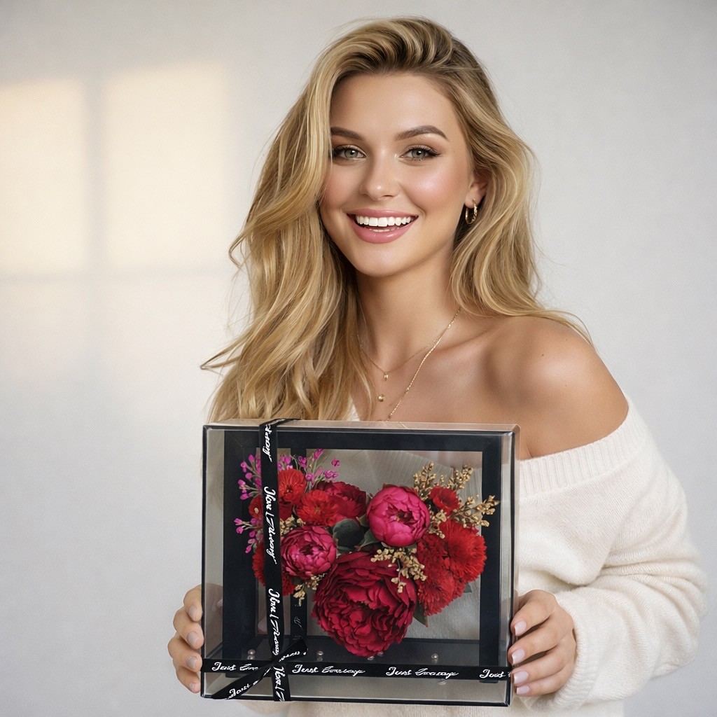 MILA Collection Preserved Flower Picture In Acrylic Black Box MILA Collection Preserved Flower Picture In Acrylic Black Box