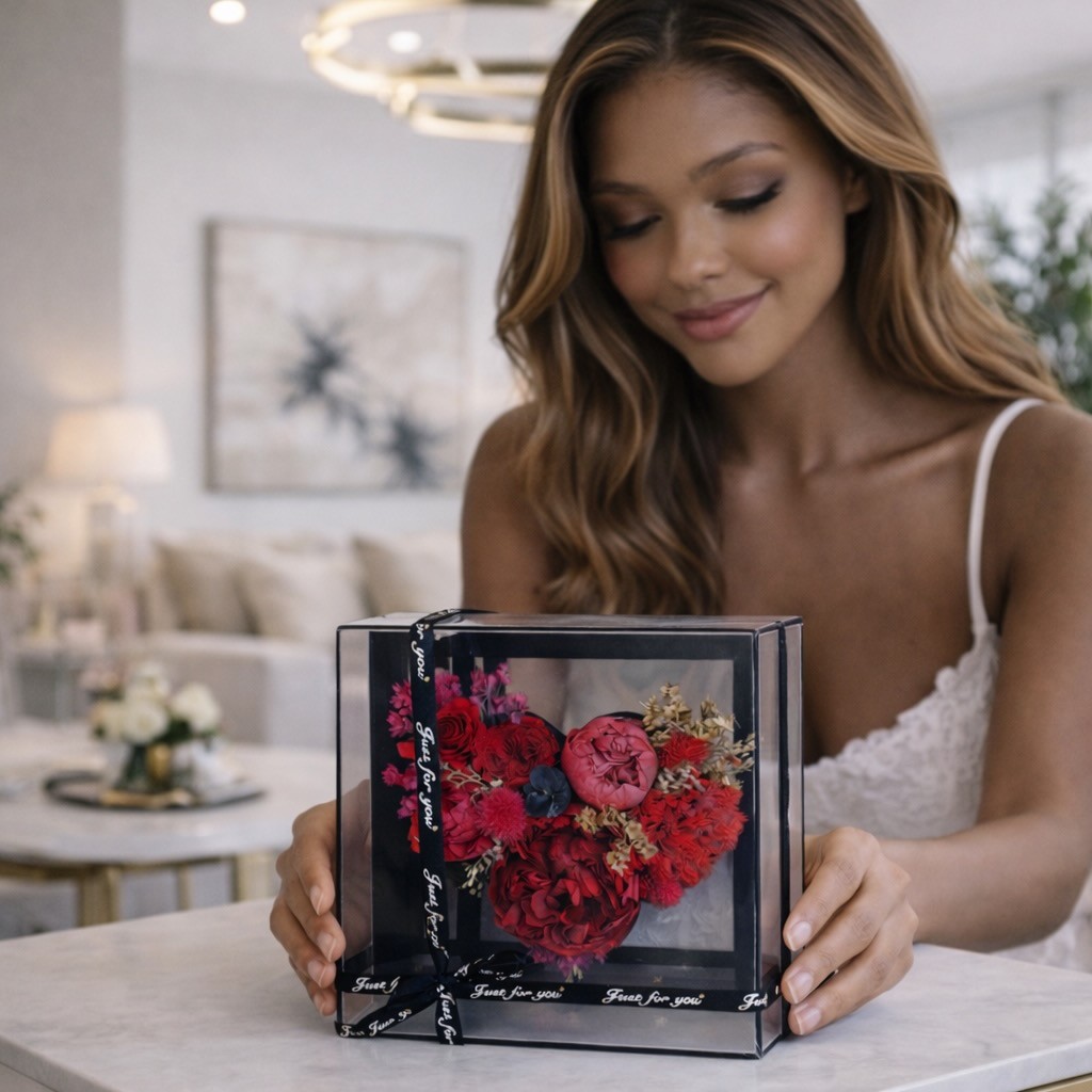 MILA Collection Preserved Flower Picture In Acrylic Black Box MILA Collection Preserved Flower Picture In Acrylic Black Box