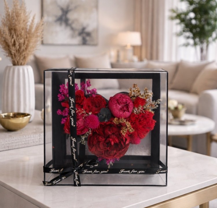MILA Collection Preserved Flower Picture In Acrylic Black Box MILA Collection Preserved Flower Picture In Acrylic Black Box