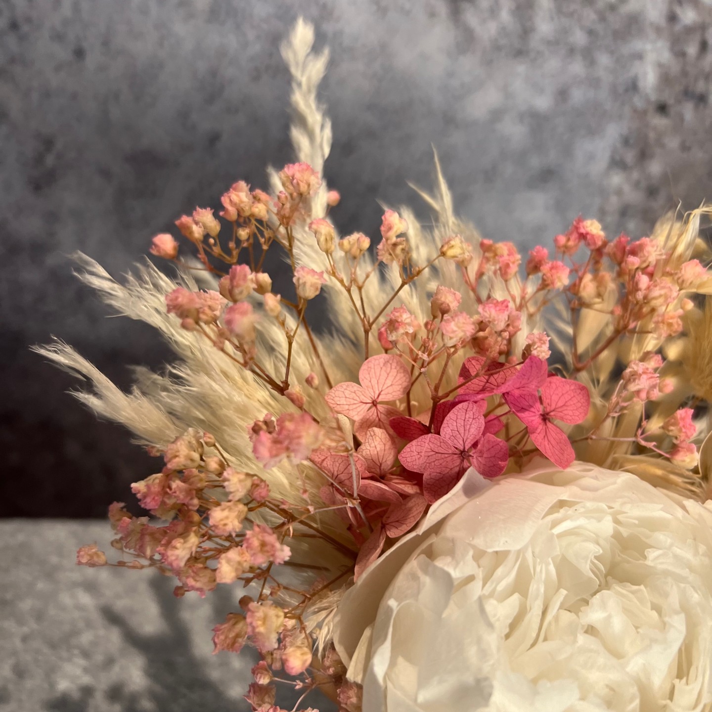 Mini vase "Bear" with preserved peony