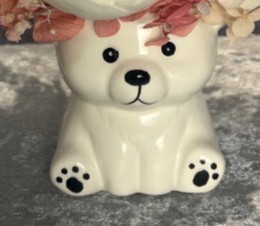 Mini vase "Bear" with preserved peony