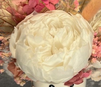 Mini vase "Bear" with preserved peony